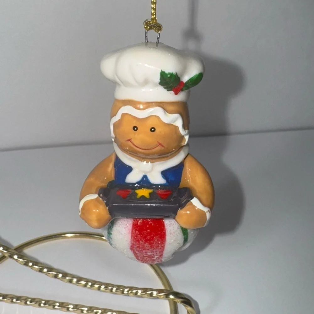 Kurt Adler GINGERBREAD BAKER JINGLE  BELLS Christmas Ornaments 3